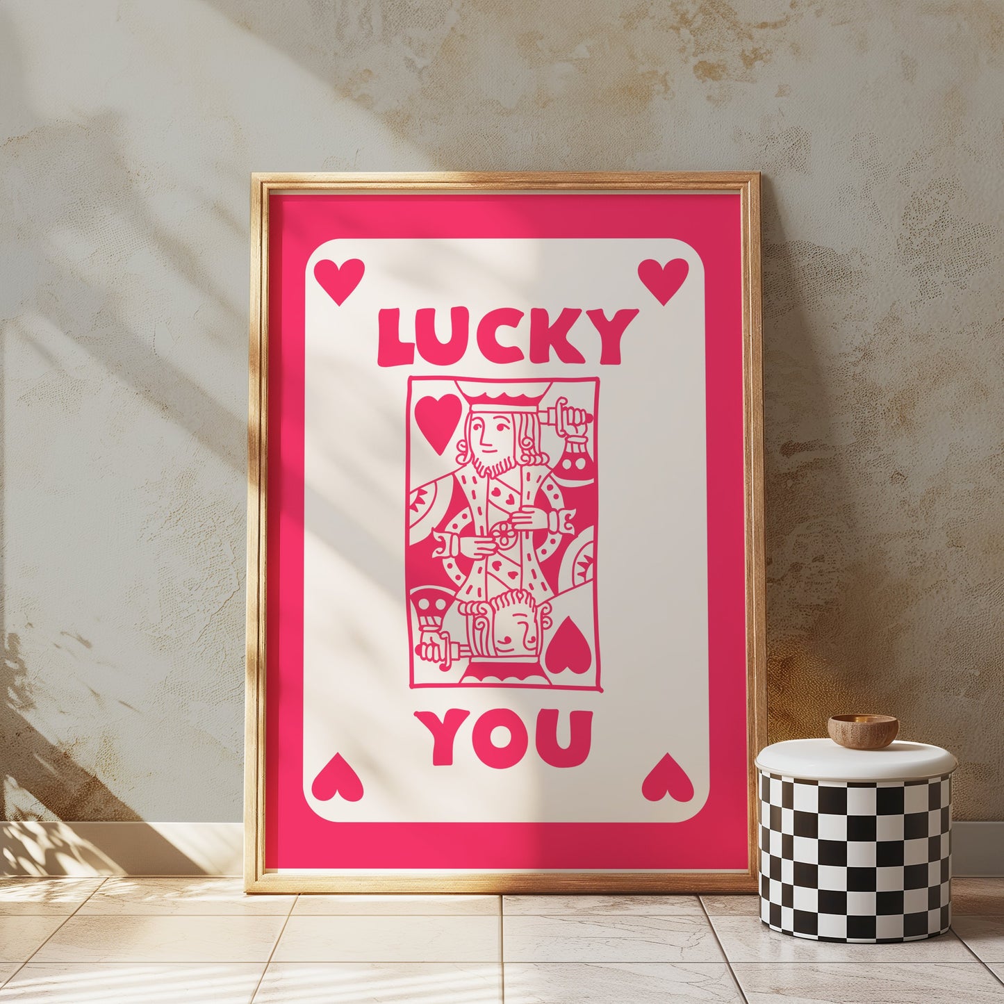 Premium Poster of Lucky You King of Hearts Playing Card Themed Posters