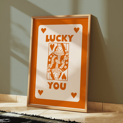 Premium Poster of Lucky You Playing Card Art Print Posters