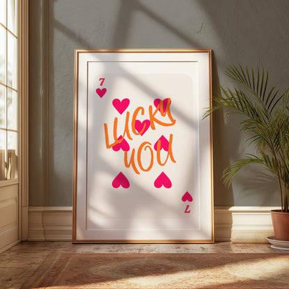 Premium Poster of Lucky You Playing Card Design Art Posters