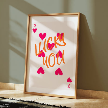 Premium Poster of Lucky You Playing Card Design Art Posters