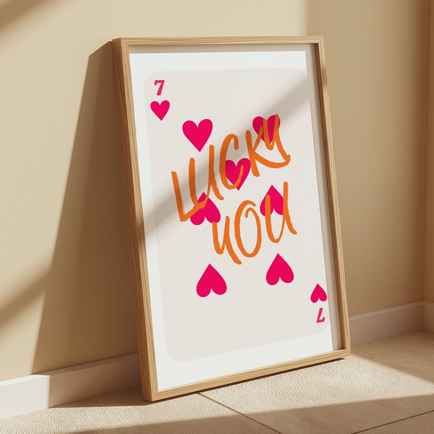 Premium Poster of Lucky You Playing Card Design Art Posters