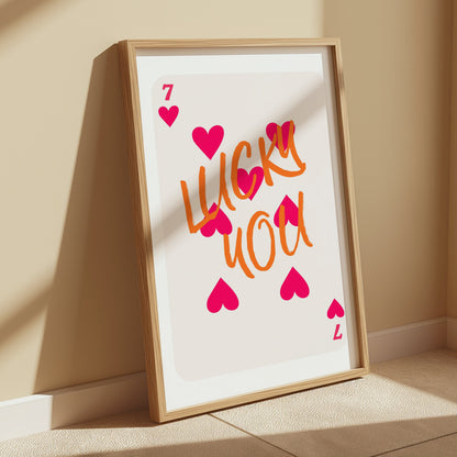 Premium Poster of Lucky You Playing Card Design Art Posters