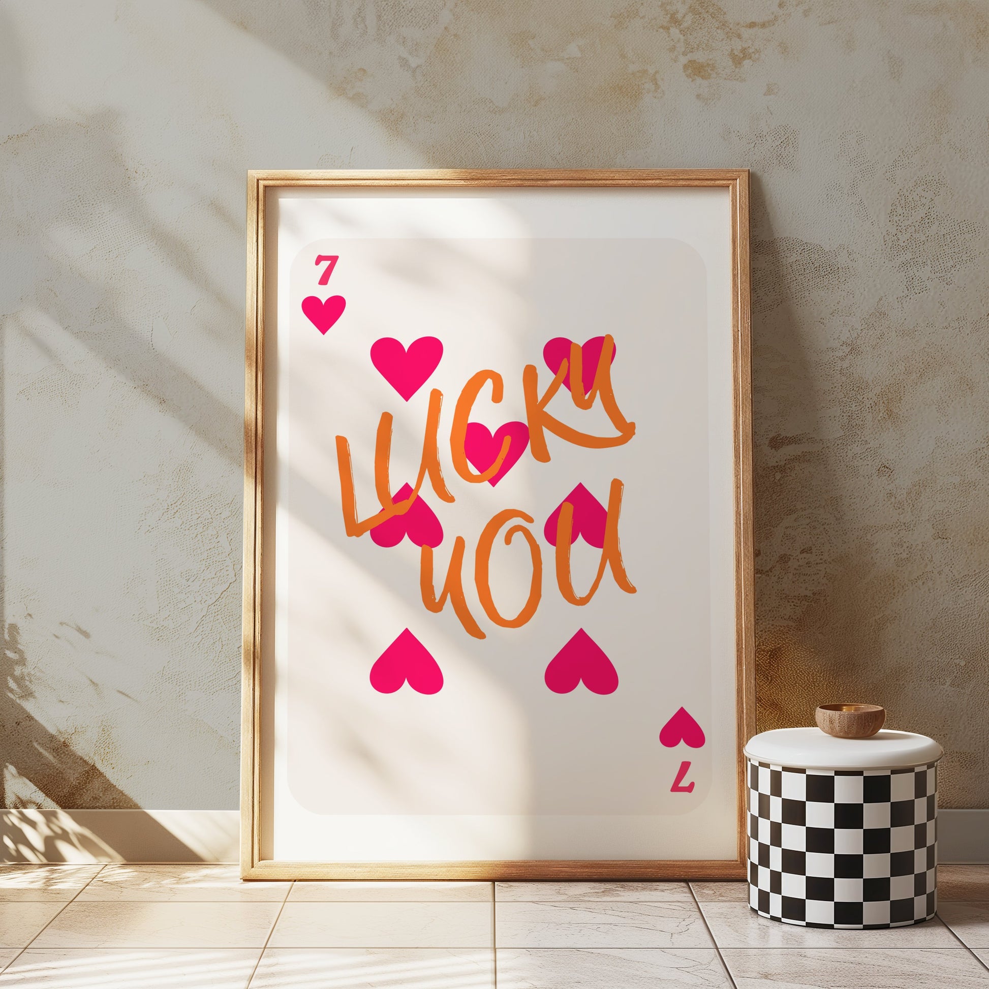 Premium Poster of Lucky You Playing Card Design Art Posters