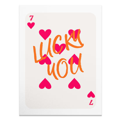 Premium Poster of Lucky You Playing Card Design Art Posters