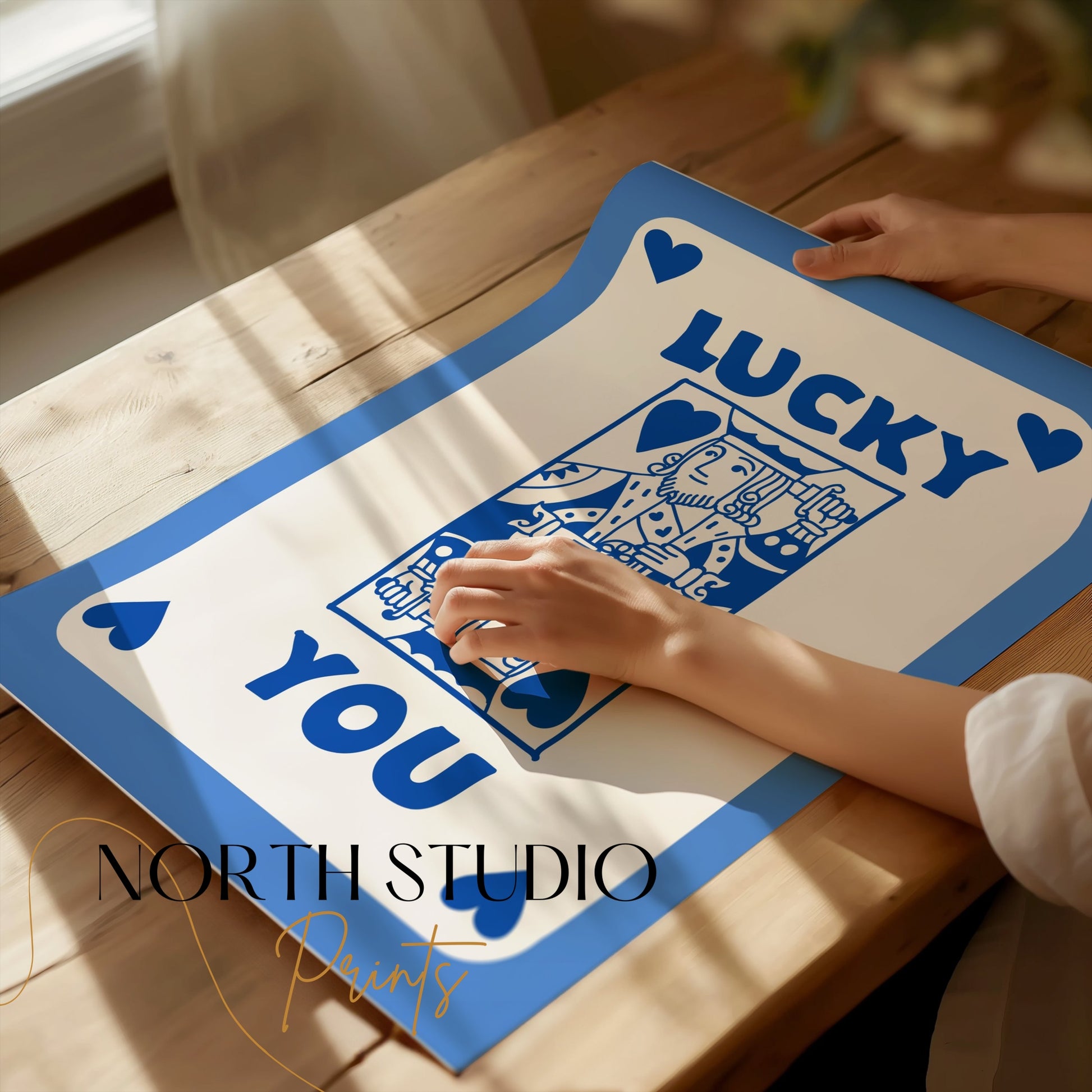 Premium Poster of Lucky You Playing Card Design King of Hearts Posters