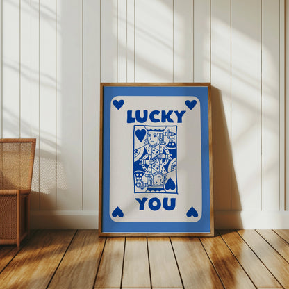 Premium Poster of Lucky You Playing Card Design King of Hearts Posters