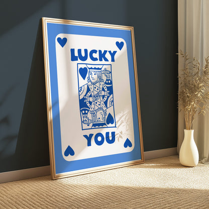 Premium Poster of Lucky You Playing Card Design King of Hearts Posters