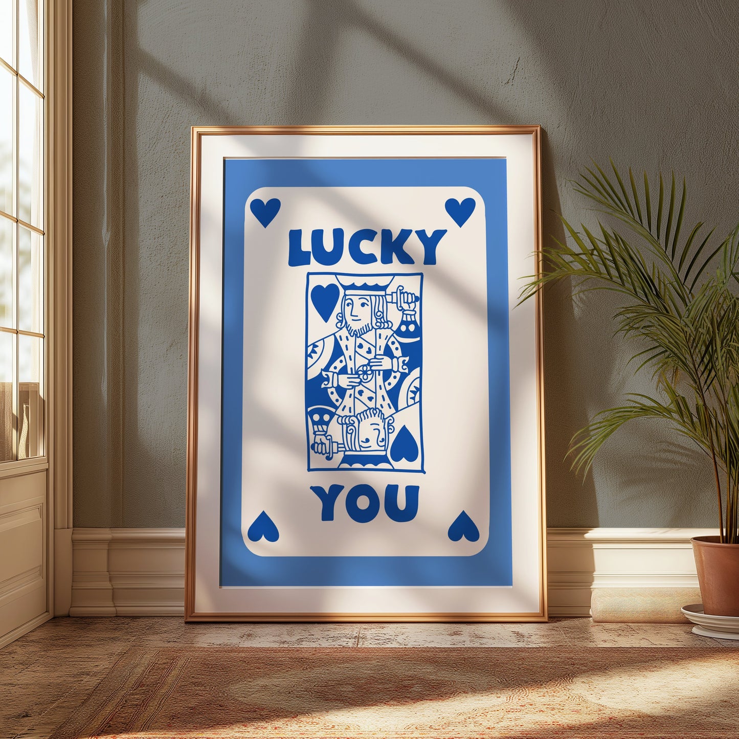 Premium Poster of Lucky You Playing Card Design King of Hearts Posters