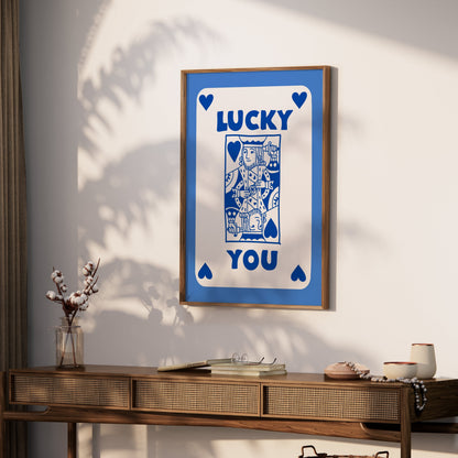 Premium Poster of Lucky You Playing Card Design King of Hearts Posters