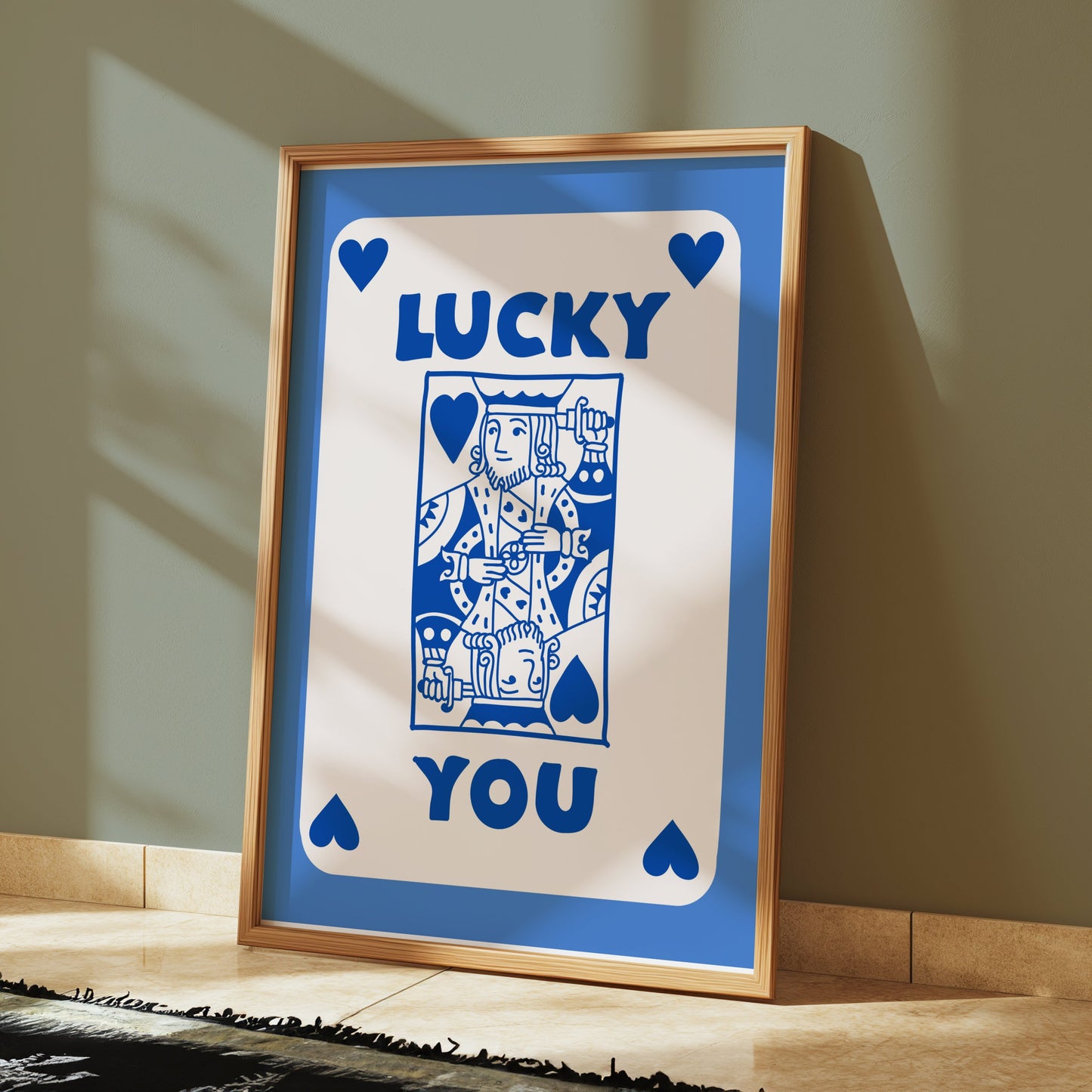 Premium Poster of Lucky You Playing Card Design King of Hearts Posters