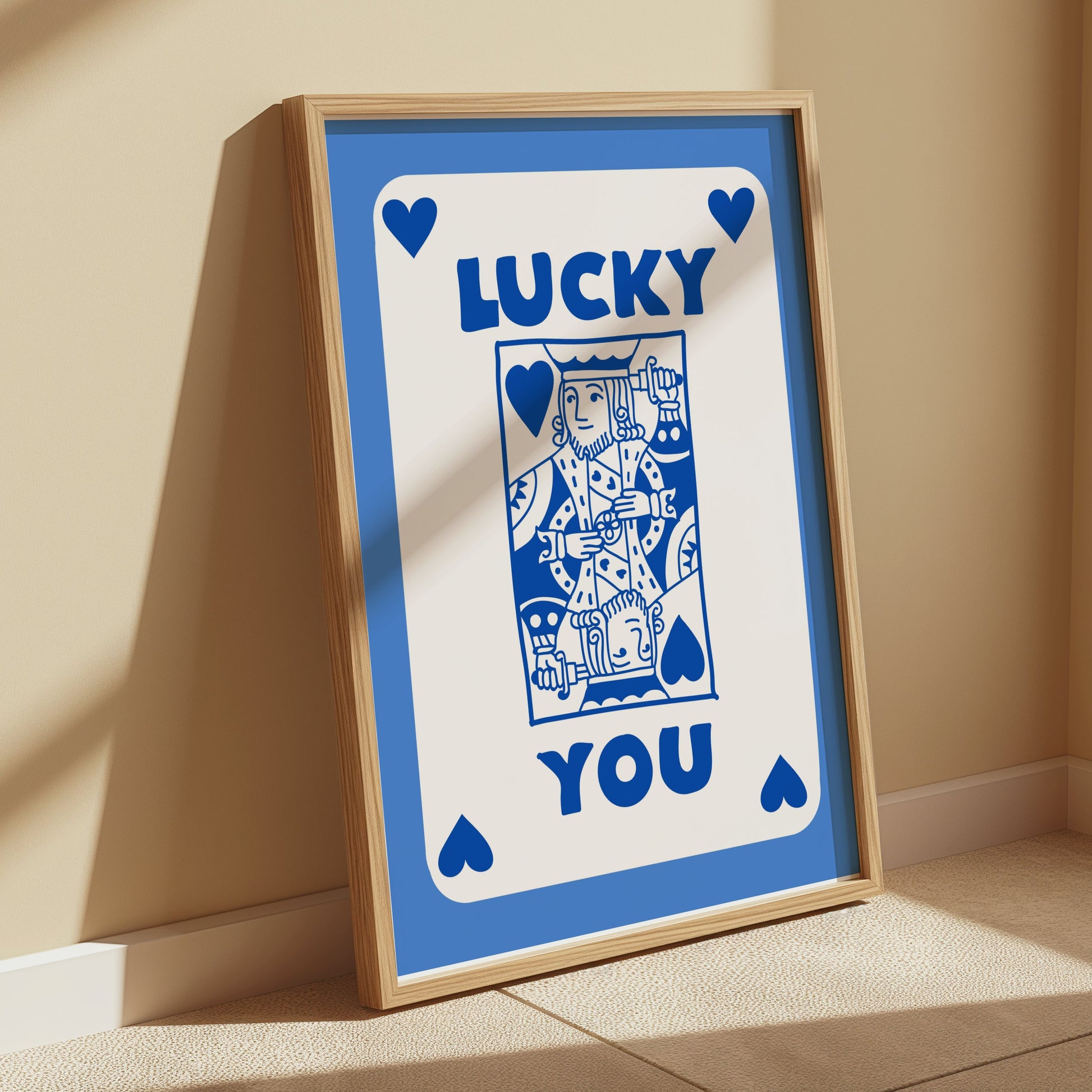 Premium Poster of Lucky You Playing Card Design King of Hearts Posters