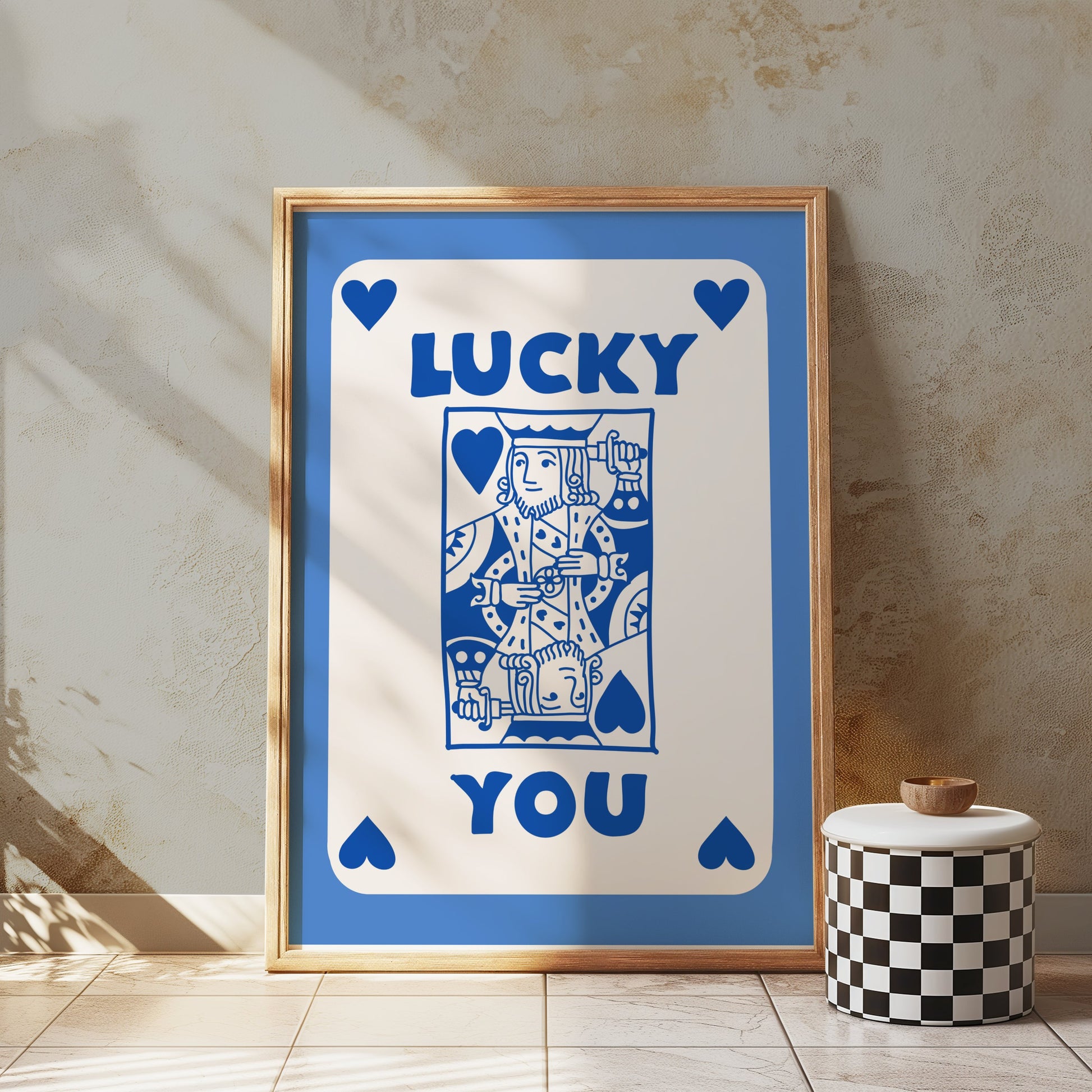 Premium Poster of Lucky You Playing Card Design King of Hearts Posters