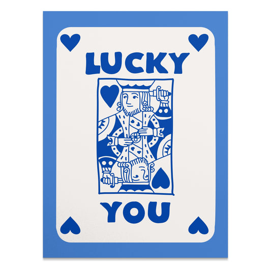 Premium Poster of Lucky You Playing Card Design King of Hearts Posters