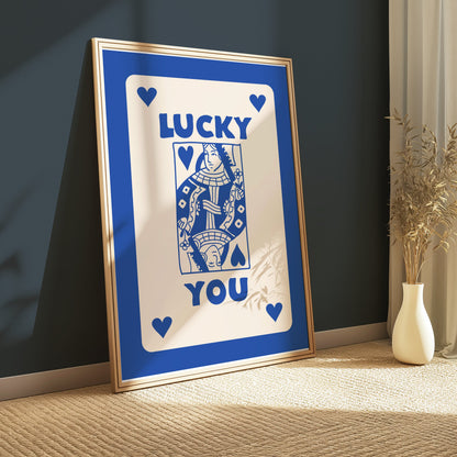 Premium Poster of Lucky You Playing Card Queen Decor Posters