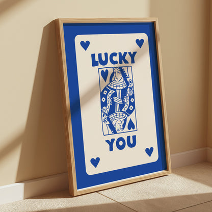 Premium Poster of Lucky You Playing Card Queen Decor Posters