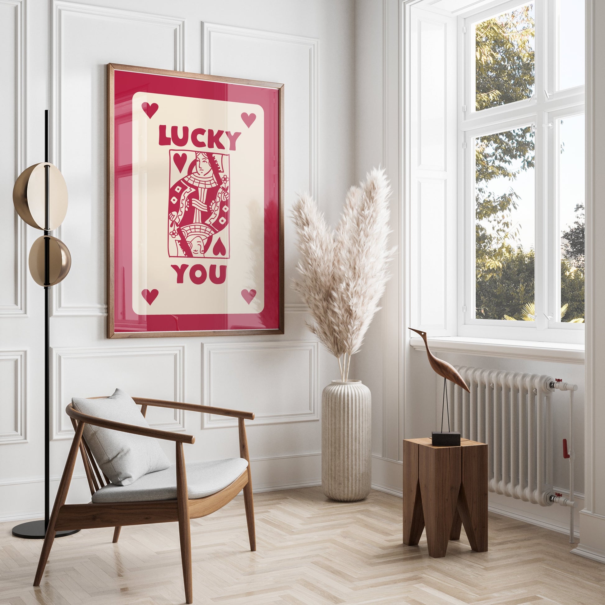 Premium Poster of Lucky You Playing Card Queen of Hearts Art Posters