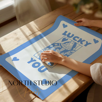 Premium Poster of Lucky You Playing Card Themed Wall Art Decorative Posters