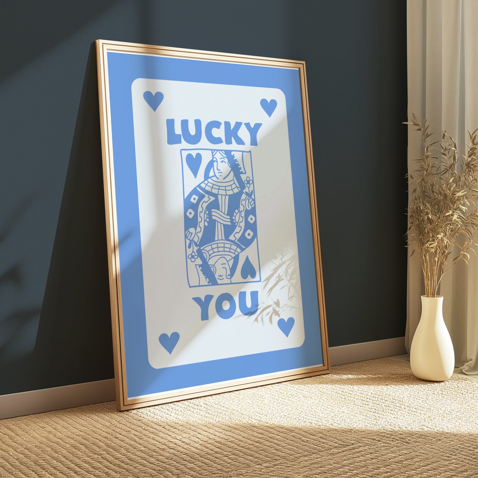 Premium Poster of Lucky You Playing Card Themed Wall Art Decorative Posters