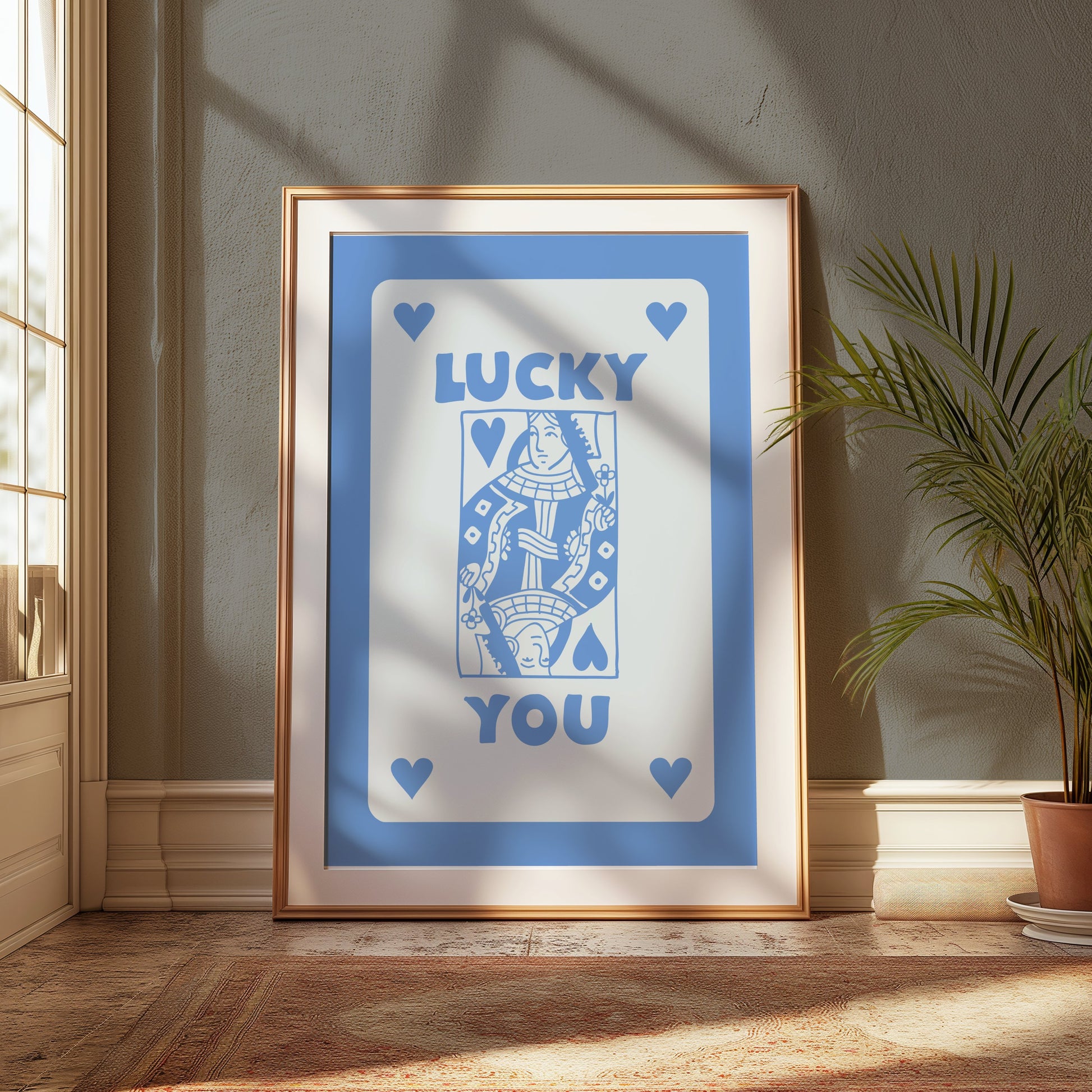 Premium Poster of Lucky You Playing Card Themed Wall Art Decorative Posters
