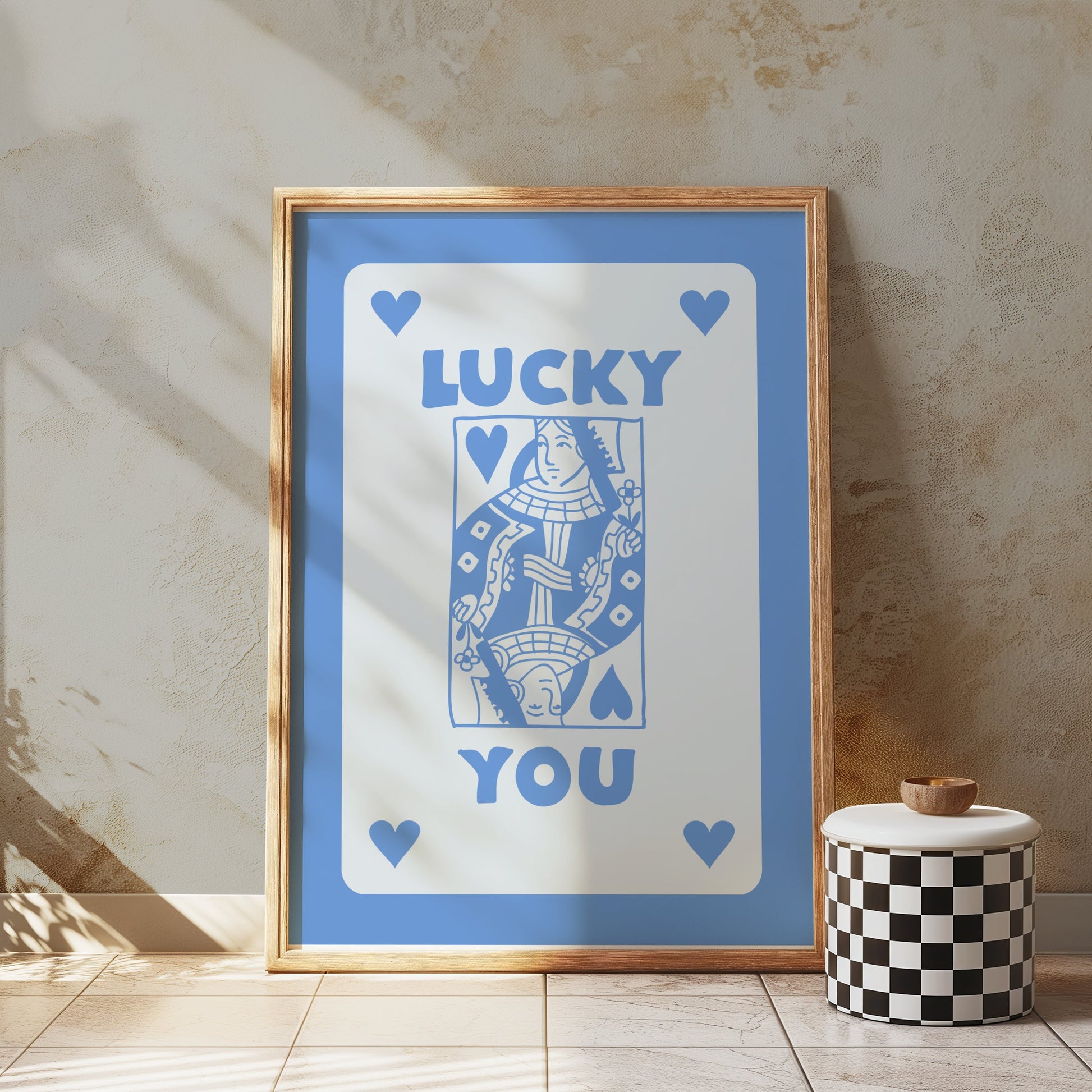 Premium Poster of Lucky You Playing Card Themed Wall Art Decorative Posters