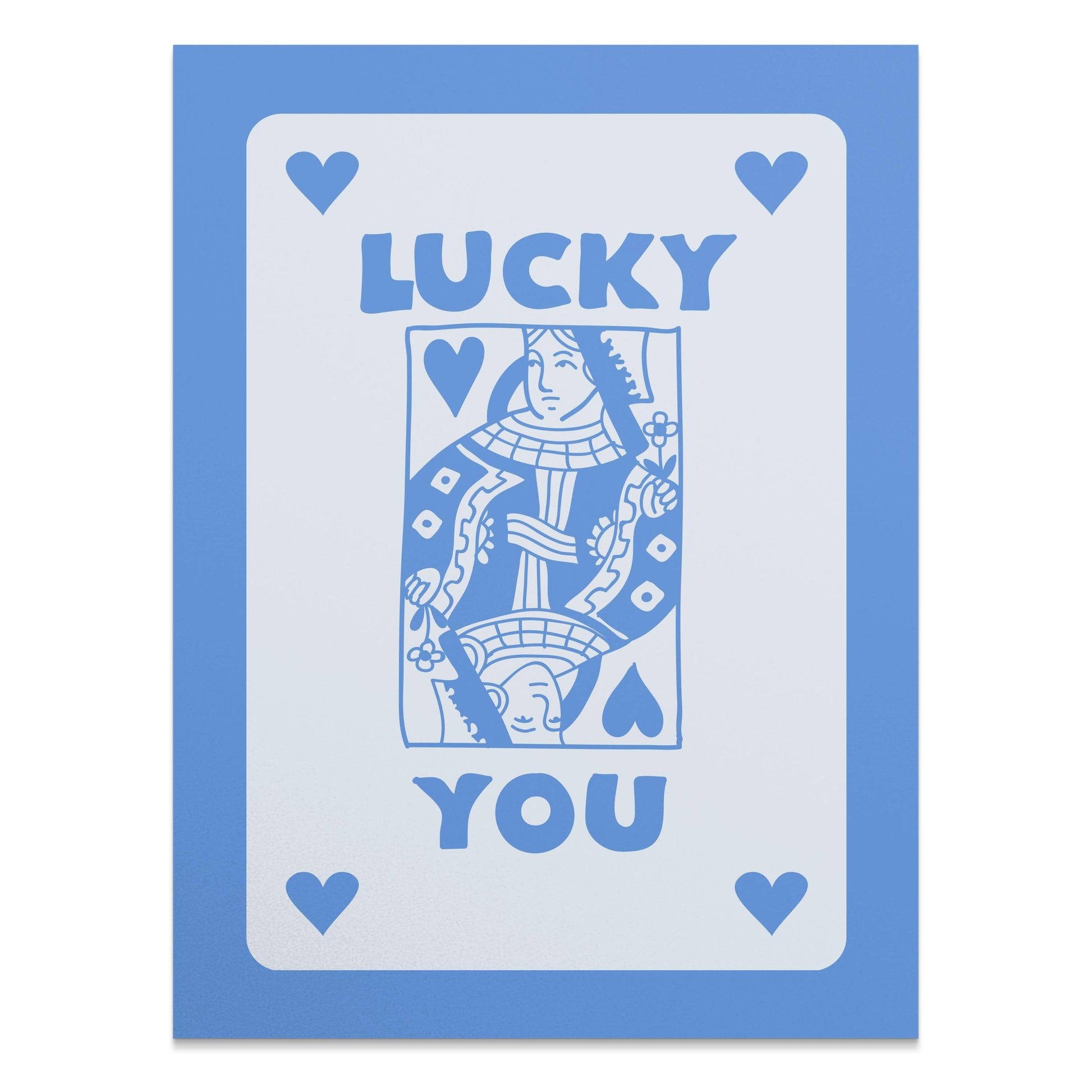 Premium Poster of Lucky You Playing Card Themed Wall Art Decorative Posters