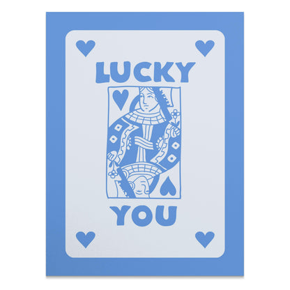 Premium Poster of Lucky You Playing Card Themed Wall Art Decorative Posters