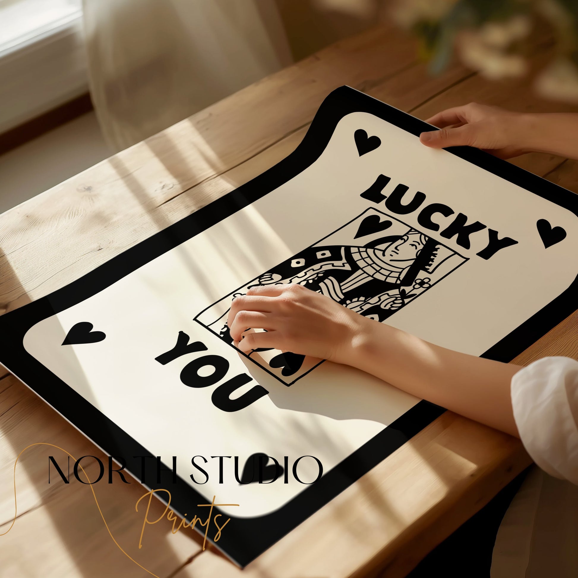 Premium Poster of Lucky You Queen of Hearts Illustration Posters