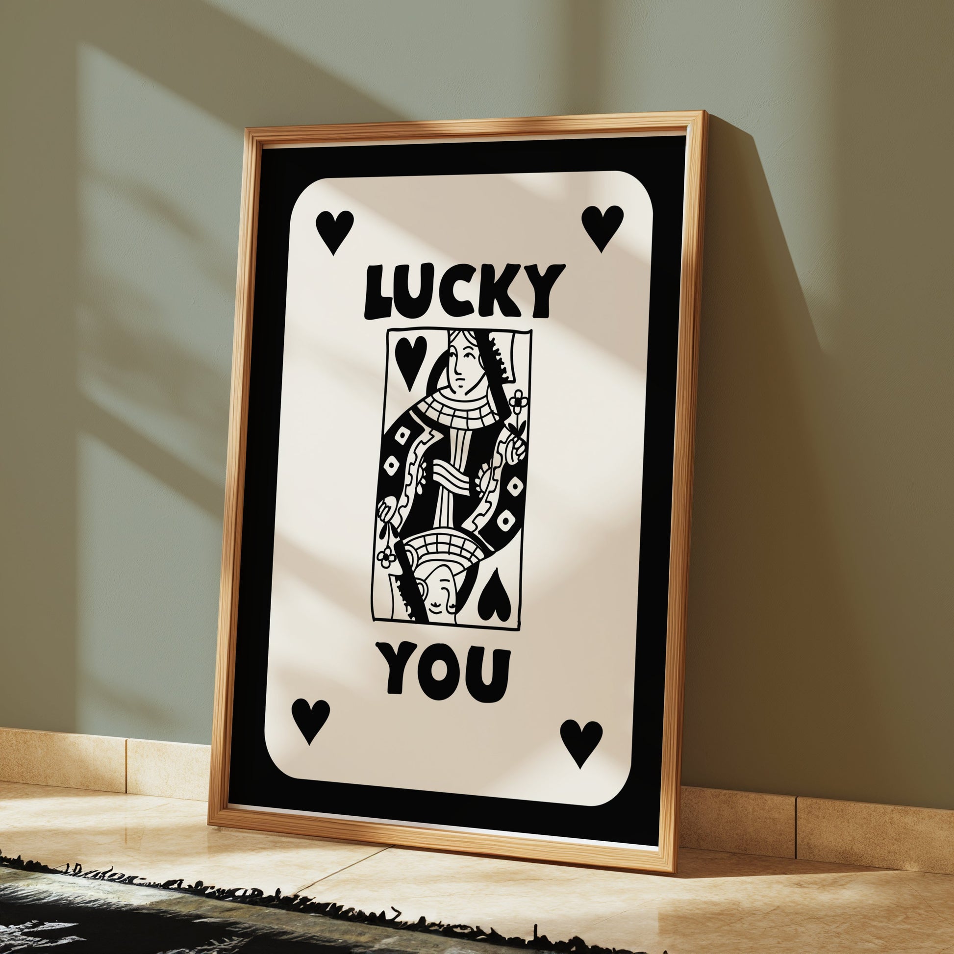 Premium Poster of Lucky You Queen of Hearts Illustration Posters