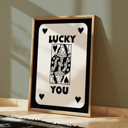 Premium Poster of Lucky You Queen of Hearts Illustration Posters