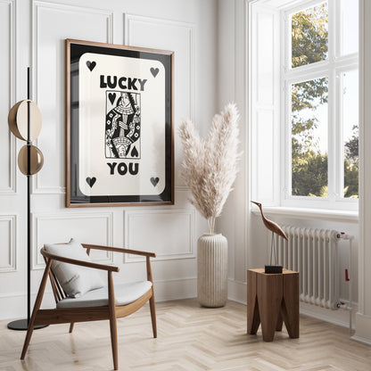 Premium Poster of Lucky You Queen of Hearts Illustration Posters