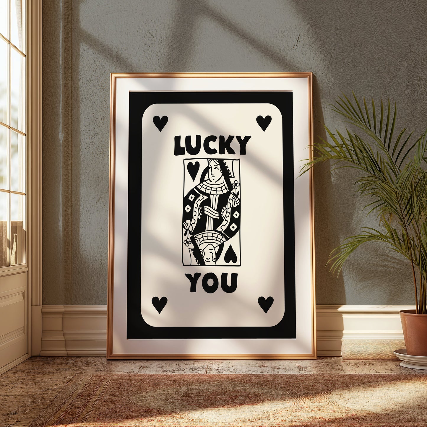 Premium Poster of Lucky You Queen of Hearts Illustration Posters