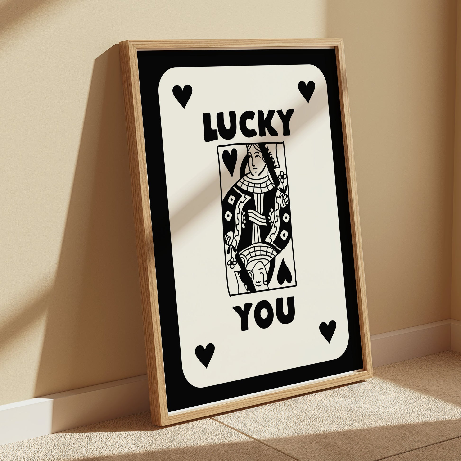 Premium Poster of Lucky You Queen of Hearts Illustration Posters