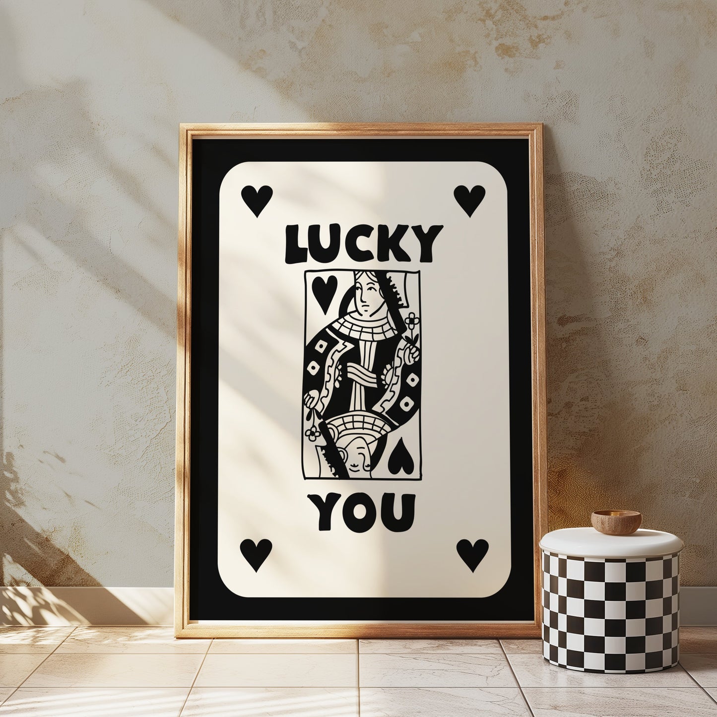 Premium Poster of Lucky You Queen of Hearts Illustration Posters