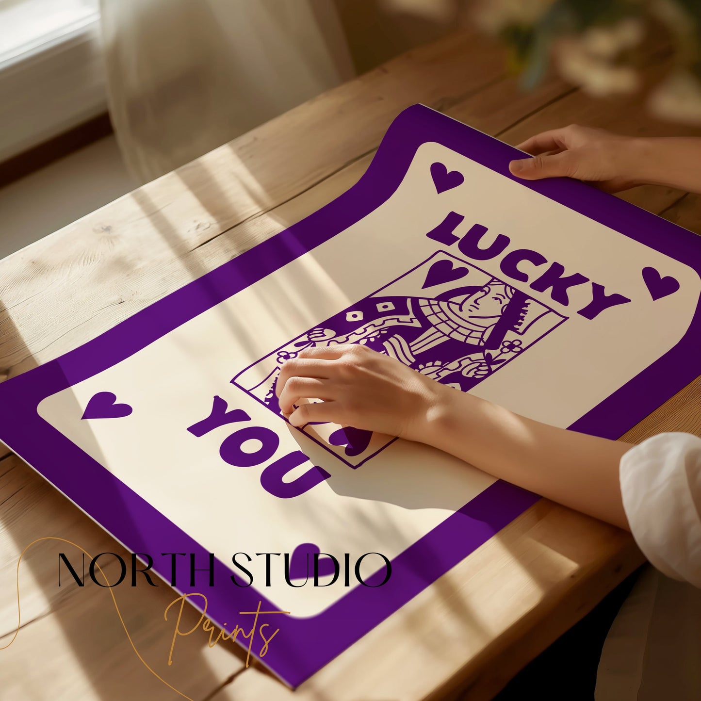 Premium Poster of Lucky You Queen of Hearts Playing Card Posters