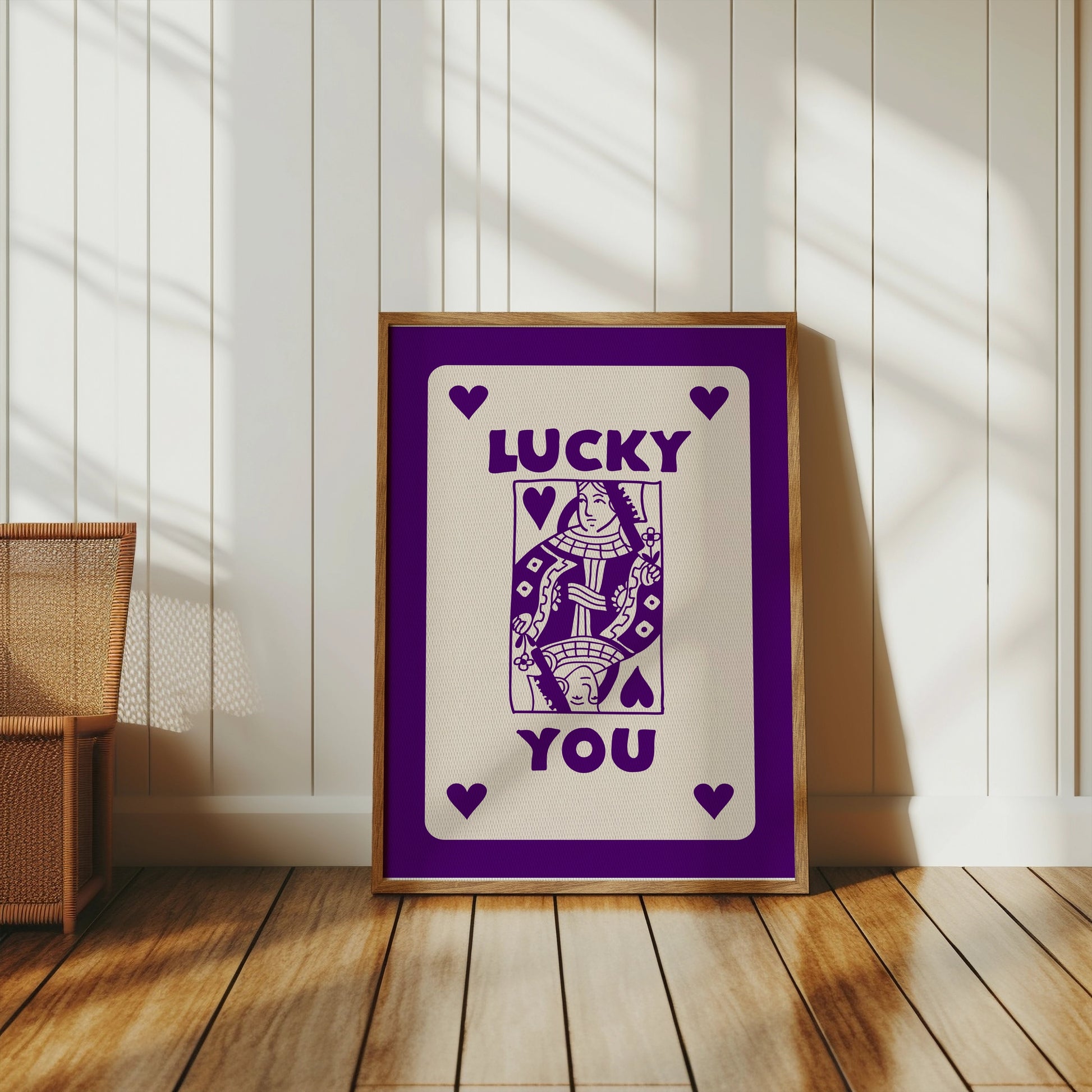 Premium Poster of Lucky You Queen of Hearts Playing Card Posters