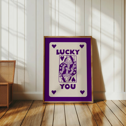 Premium Poster of Lucky You Queen of Hearts Playing Card Posters