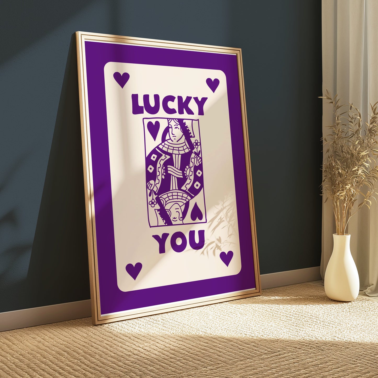 Premium Poster of Lucky You Queen of Hearts Playing Card Posters