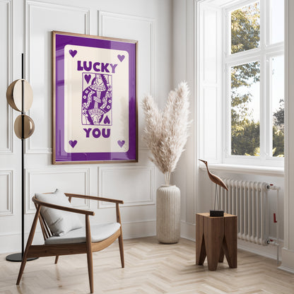 Premium Poster of Lucky You Queen of Hearts Playing Card Posters