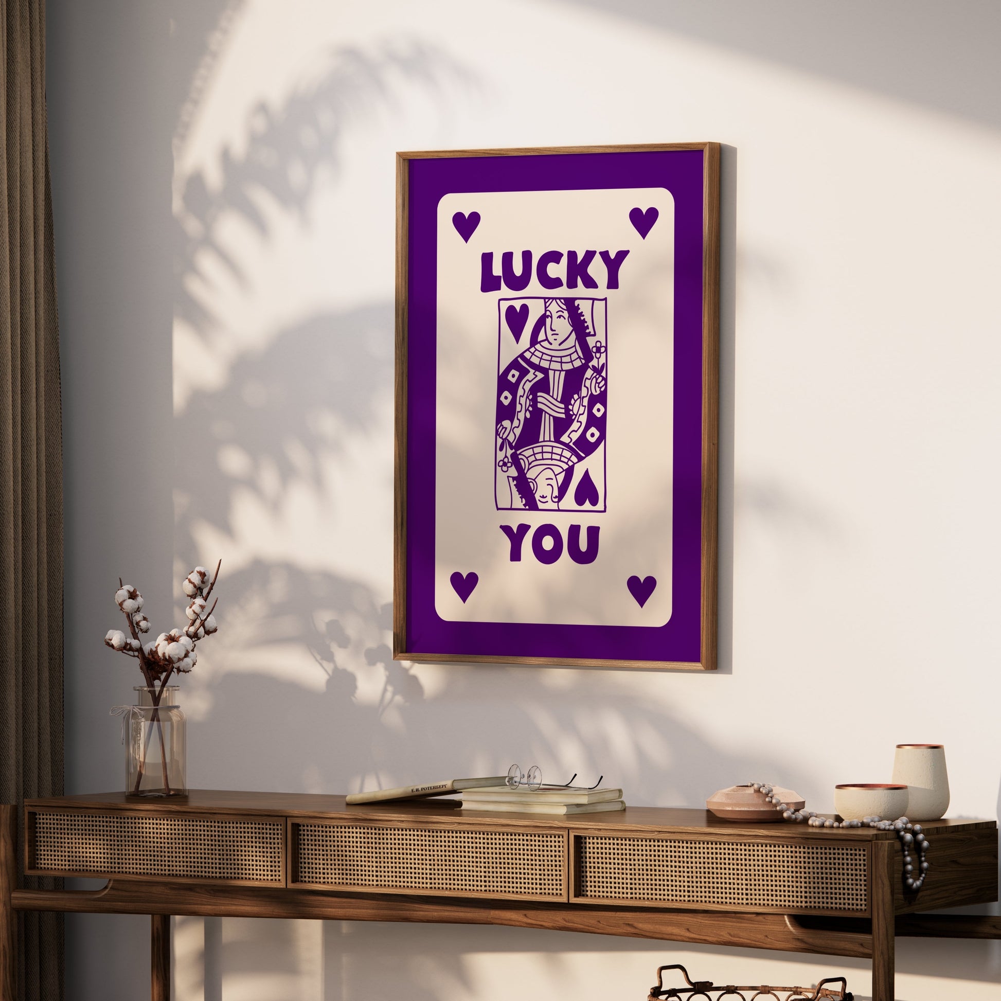 Premium Poster of Lucky You Queen of Hearts Playing Card Posters