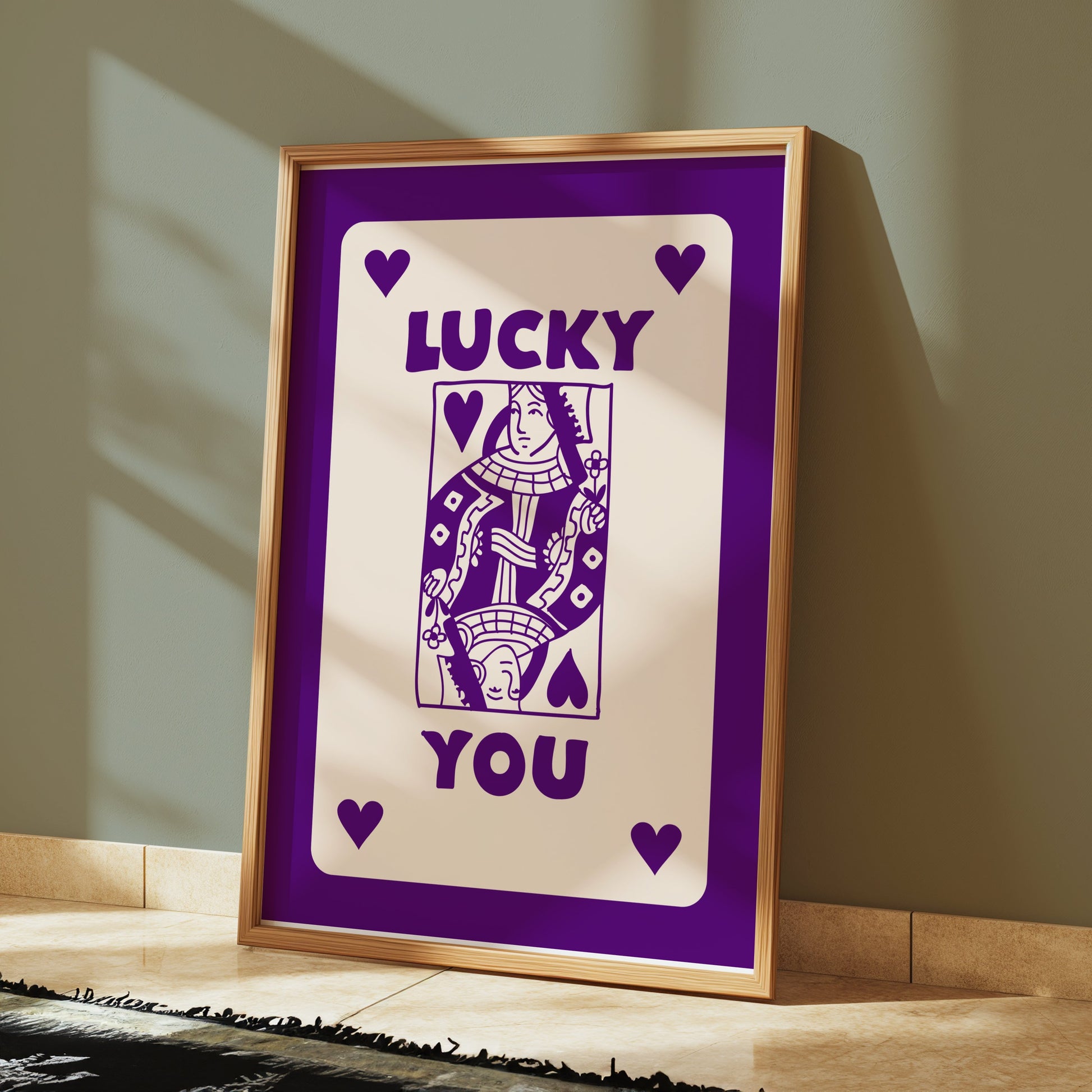 Premium Poster of Lucky You Queen of Hearts Playing Card Posters