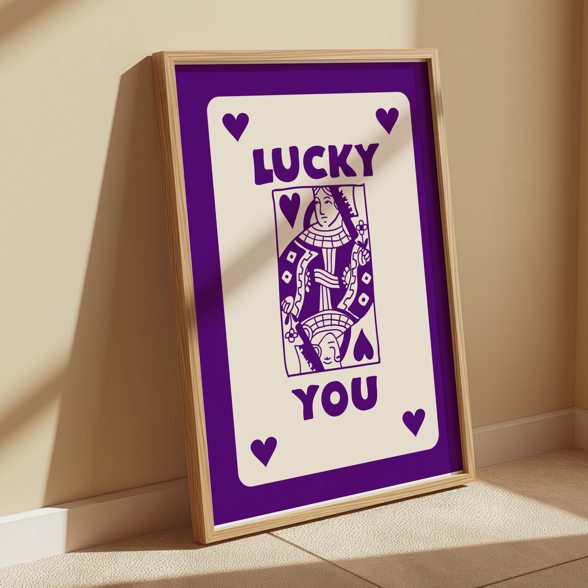 Premium Poster of Lucky You Queen of Hearts Playing Card Posters