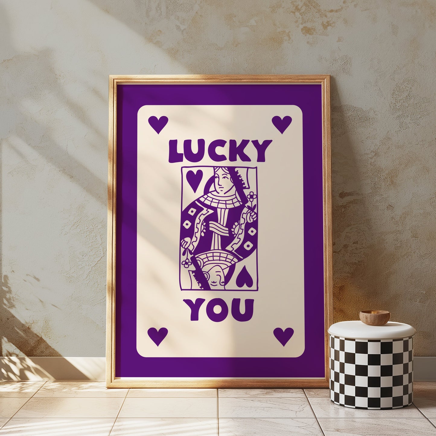 Premium Poster of Lucky You Queen of Hearts Playing Card Posters