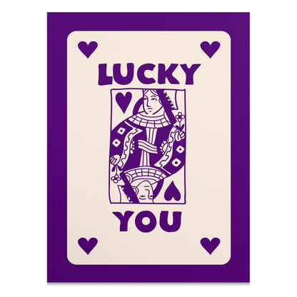 Premium Poster of Lucky You Queen of Hearts Playing Card Posters