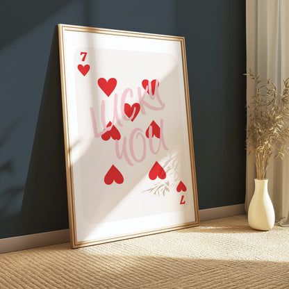 Premium Poster of Lucky You Seven of Hearts Card Artwork Posters