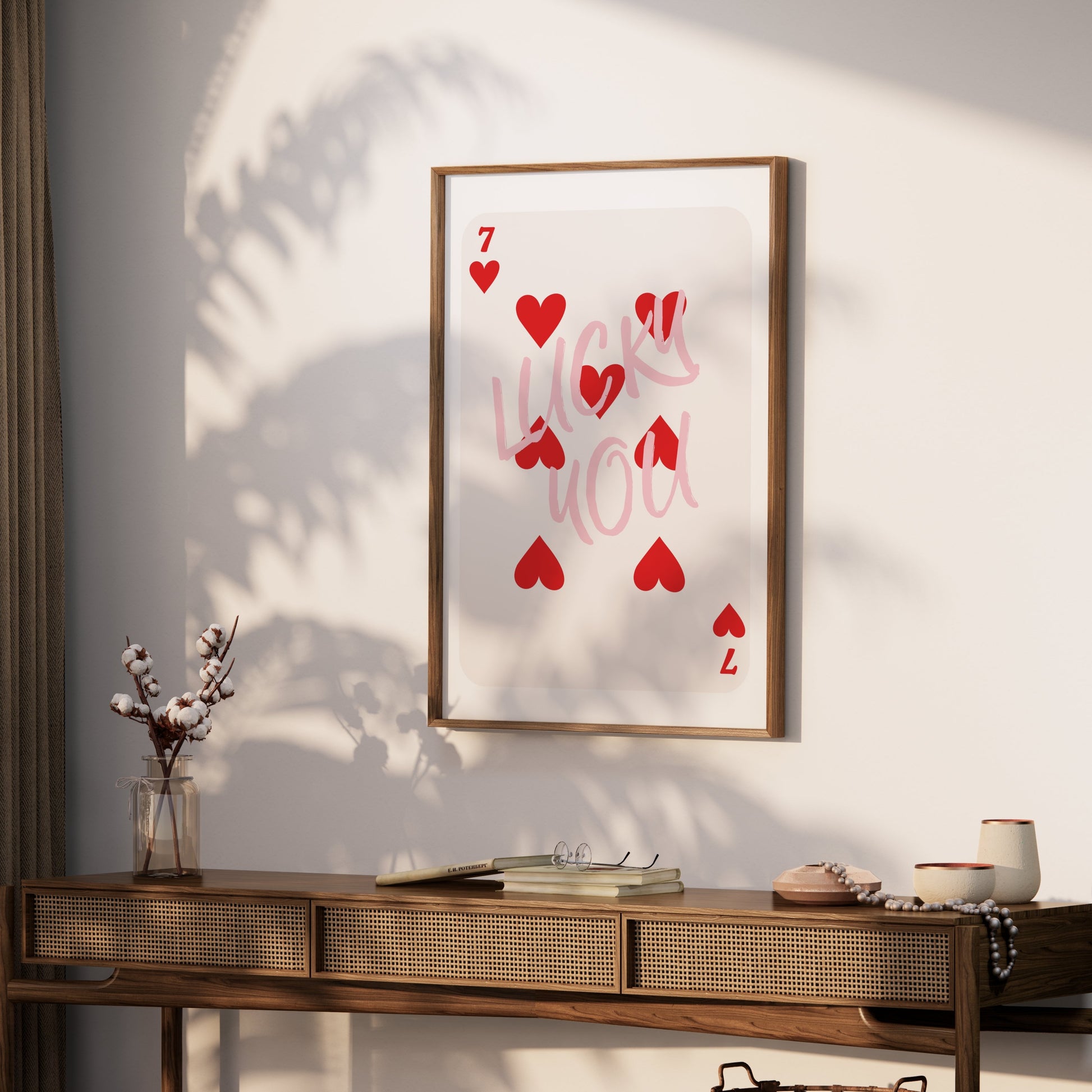 Premium Poster of Lucky You Seven of Hearts Card Artwork Posters