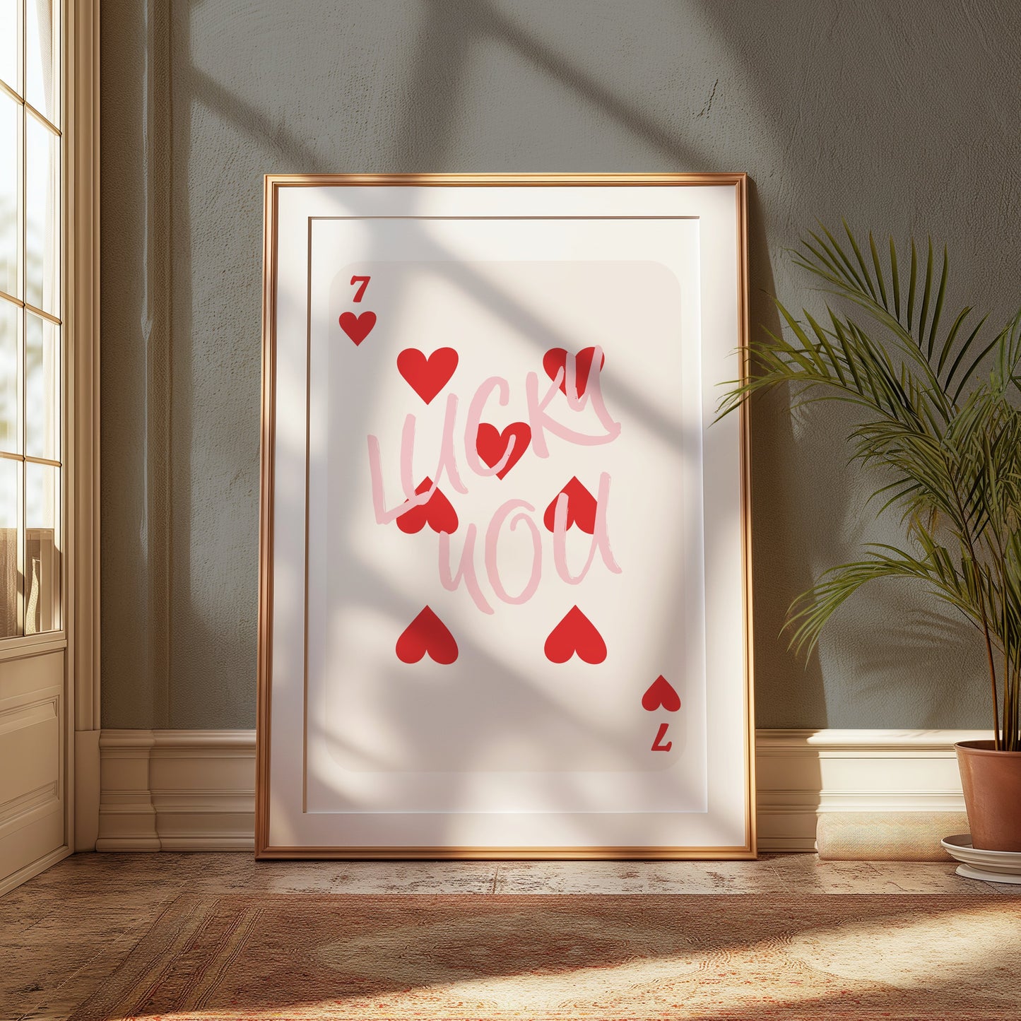 Premium Poster of Lucky You Seven of Hearts Card Artwork Posters