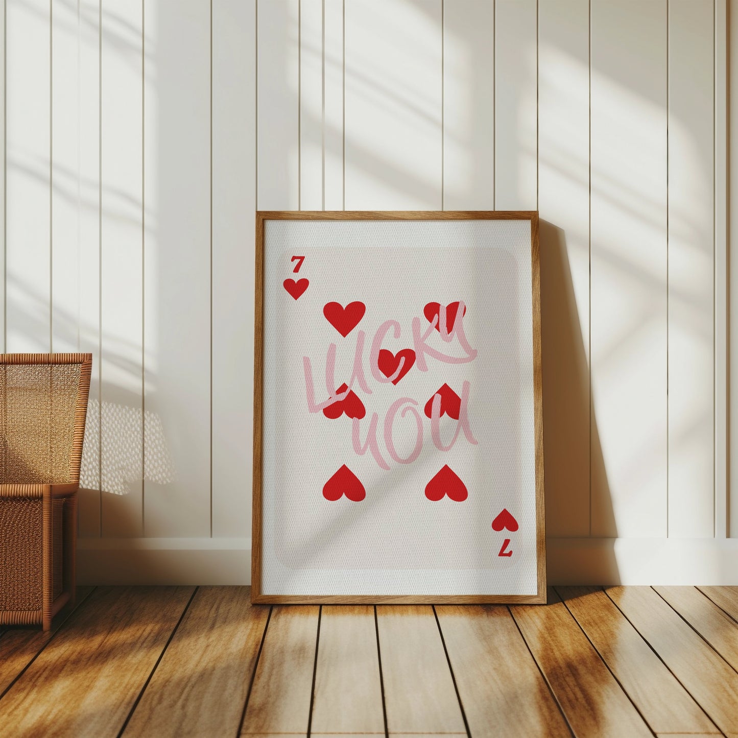 Premium Poster of Lucky You Seven of Hearts Card Artwork Posters