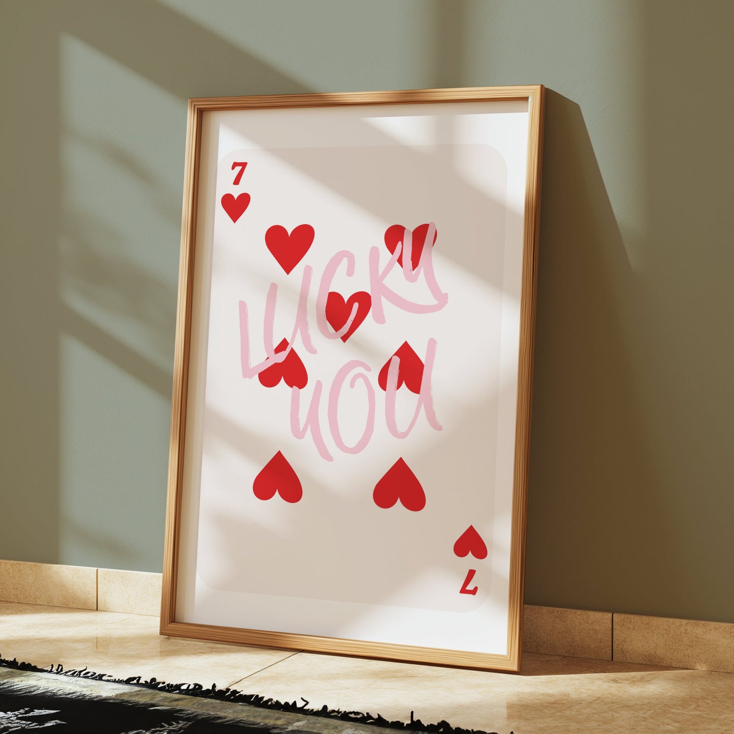Premium Poster of Lucky You Seven of Hearts Card Artwork Posters