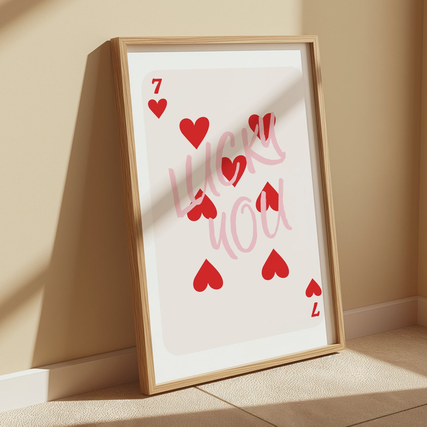 Premium Poster of Lucky You Seven of Hearts Card Artwork Posters