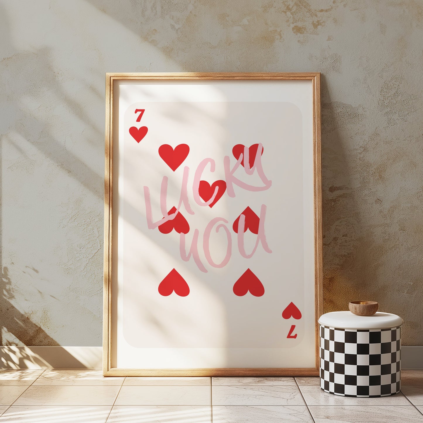 Premium Poster of Lucky You Seven of Hearts Card Artwork Posters